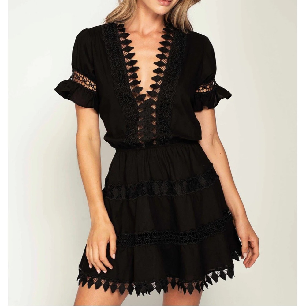 Peixoto Ora dress in black, size L, NWT